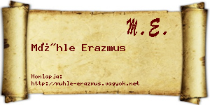 Mühle Erazmus névjegykártya
